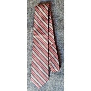 Tie 70s 80s 90s Y2K Mens Bill Haire Toupe Brown Red stripe 3.25 Wide 54 Long